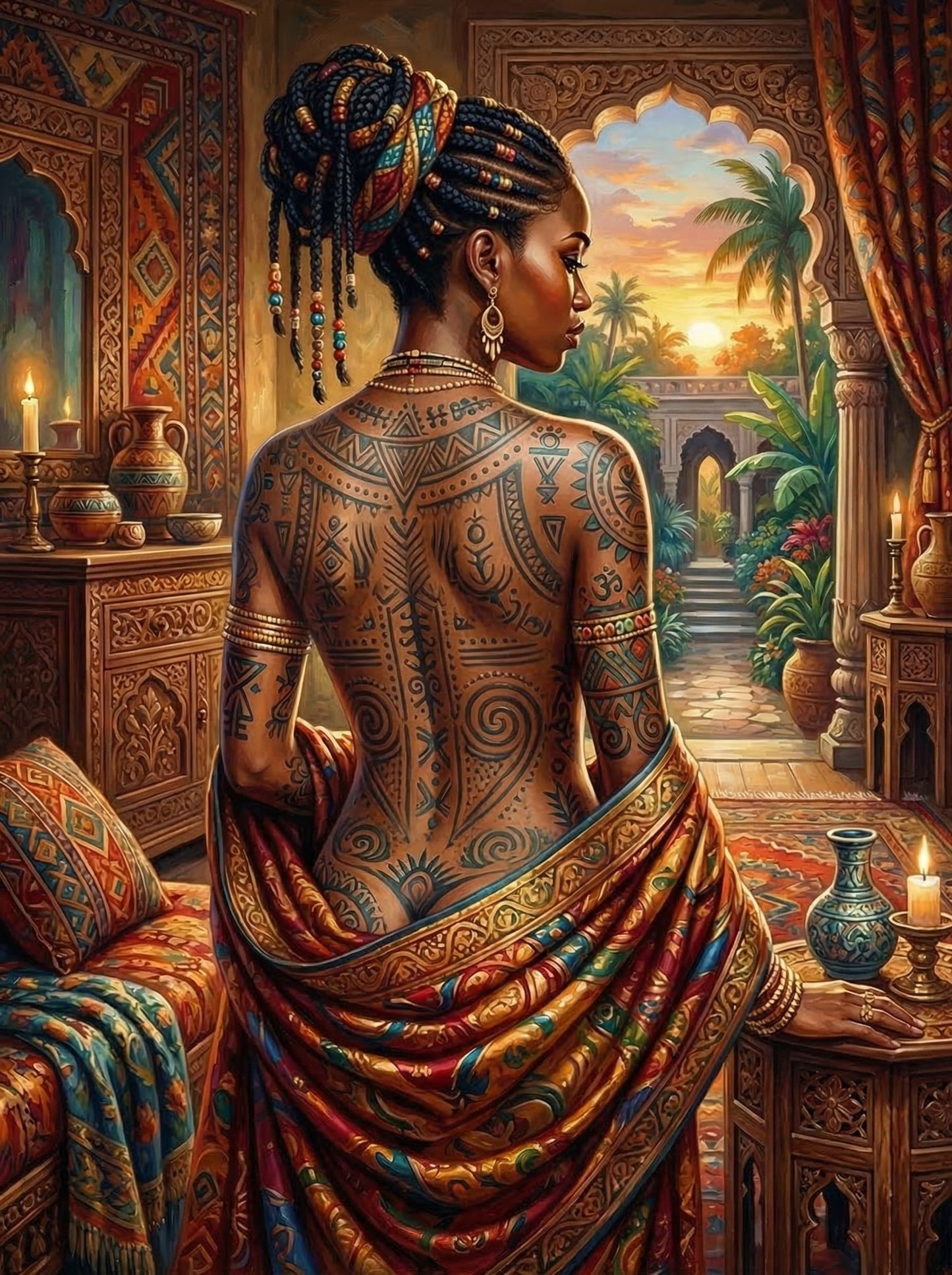 African Tribal Tattoo Sunset (120 Colors)