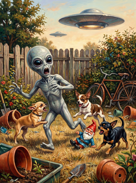 Alien Chased By Chihuahuas (120 Colors)