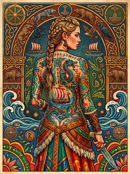 Art Nouveau Wave Maiden (120 Colors)