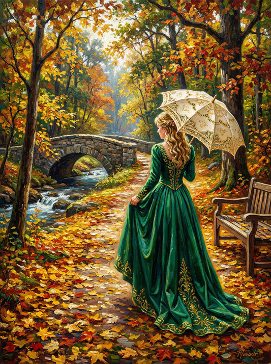Autumn Stroll Stone Bridge (120 Colors)