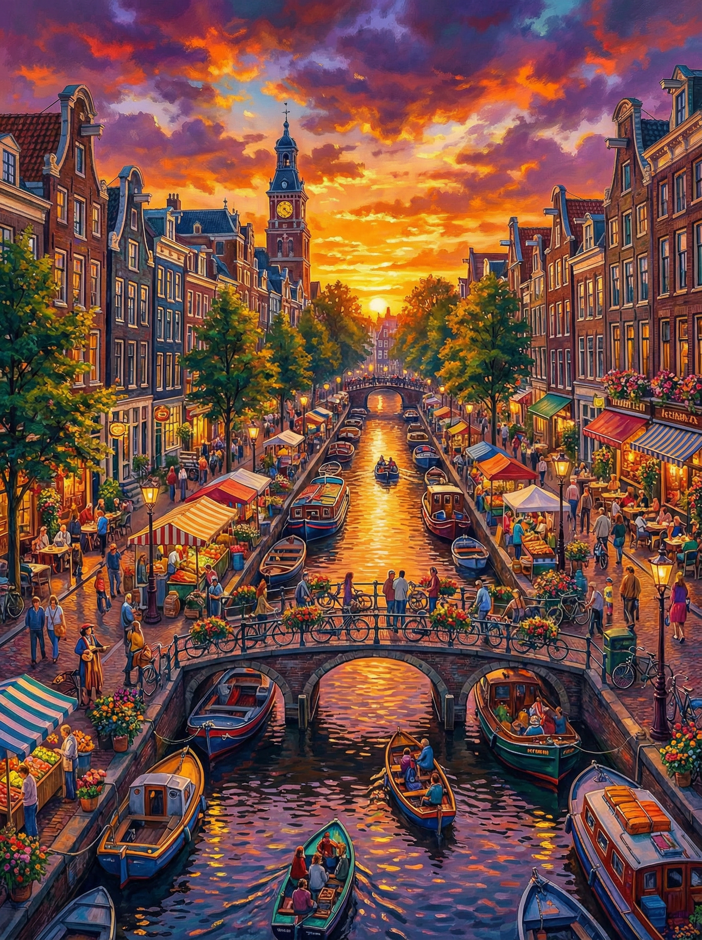 Sunset Over Amsterdam (120 Colors)