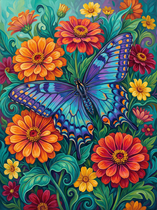 Blue Butterfly Flower Garden (120 Colors)