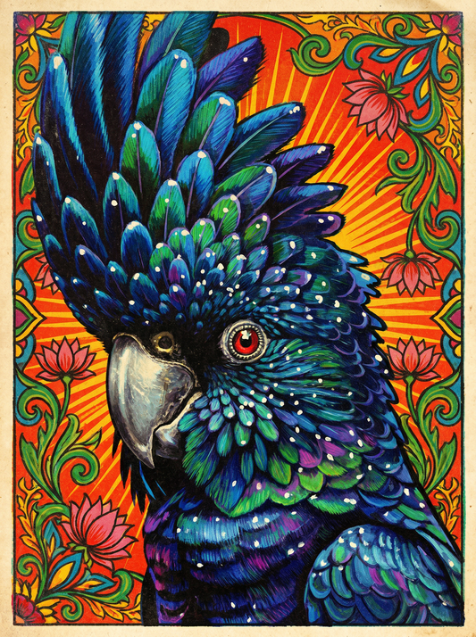 Blue Parrot Portrait (120 Colors)