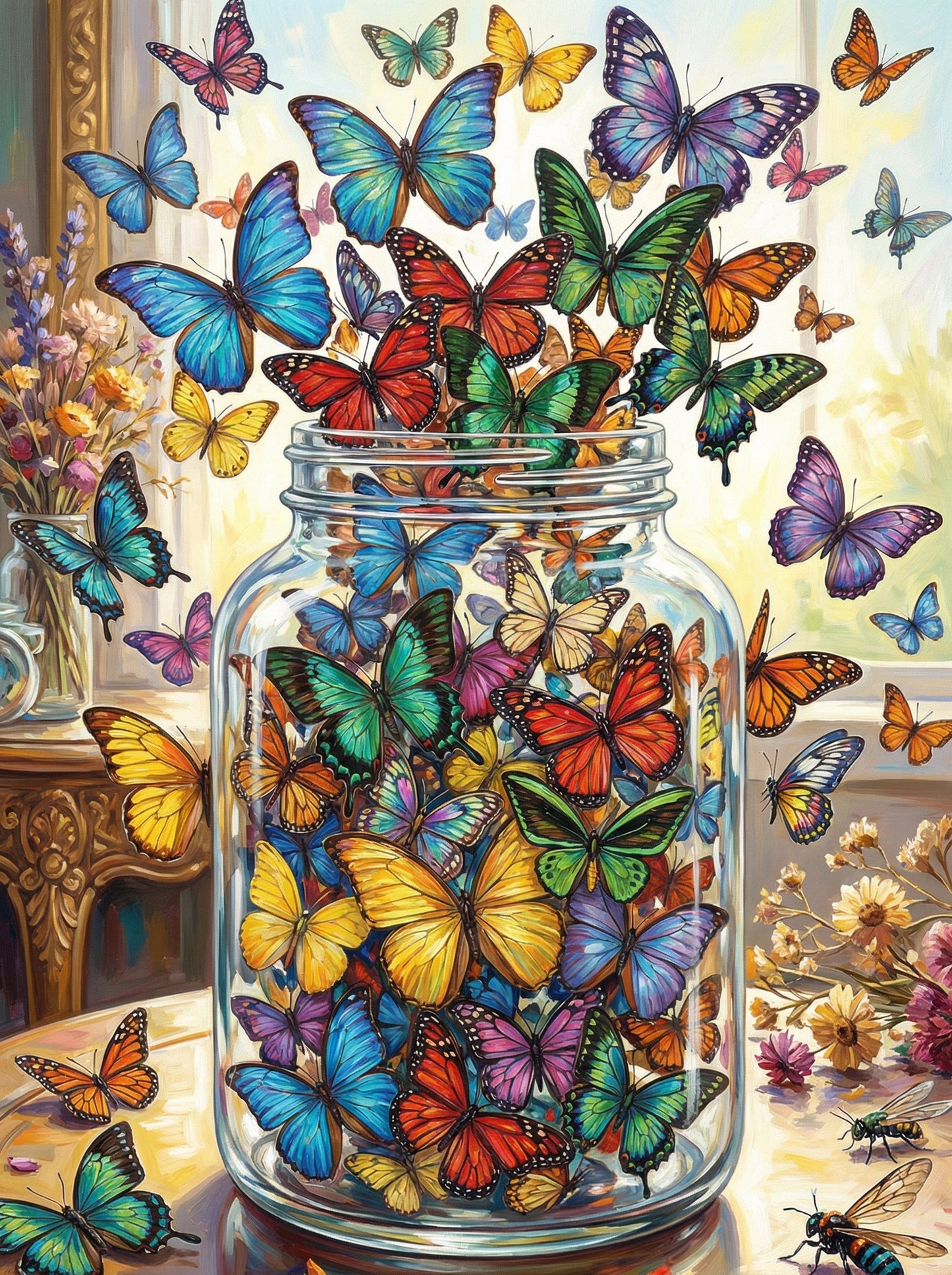 Butterflies In Glass Jar (120 Colors)