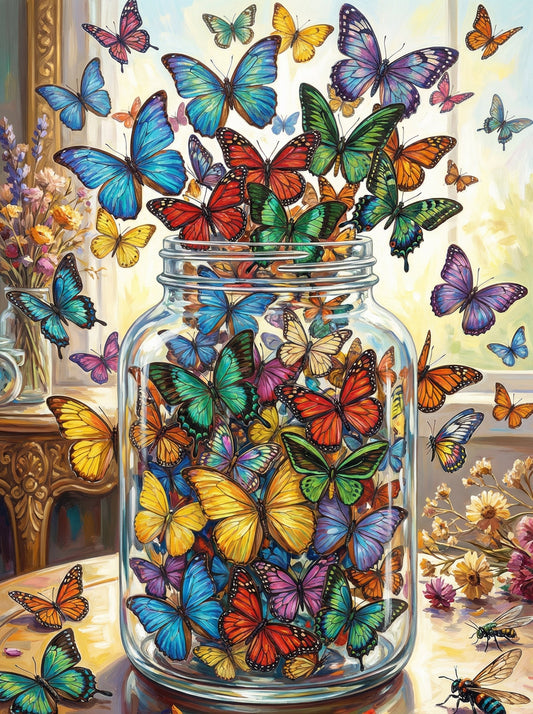 Butterflies In Glass Jar (80 Colors)