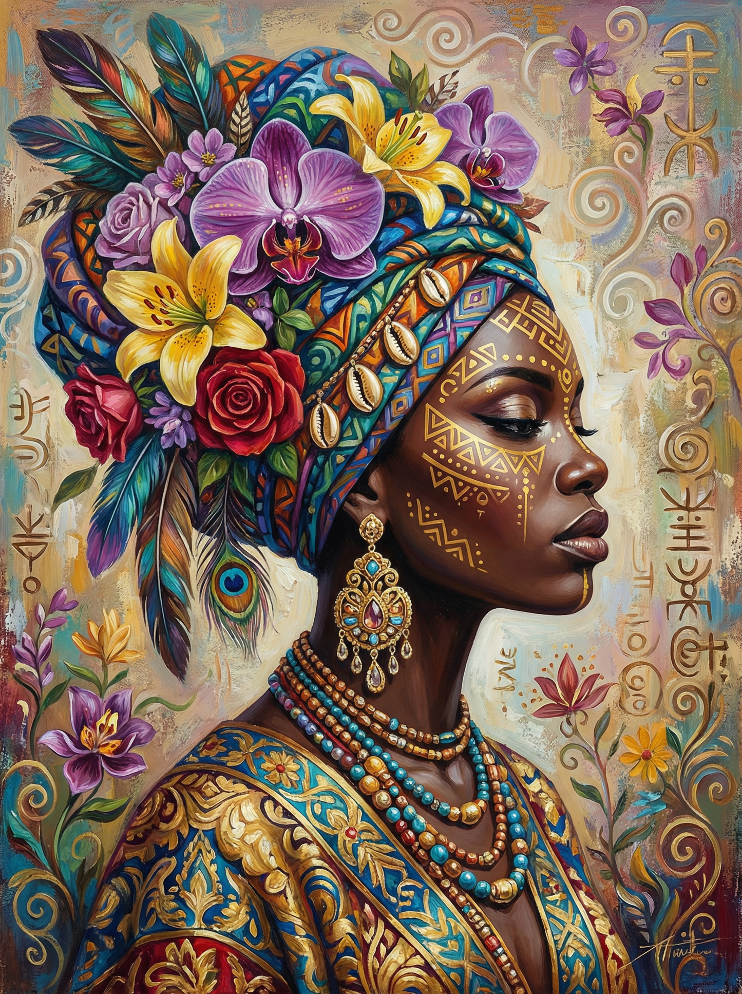 Headwrap Flowers Woman (120 Colors)
