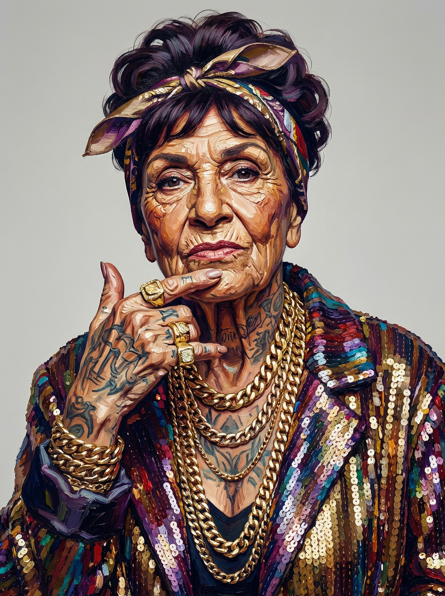 Colorful Headwrap Portrait (80 Colors)