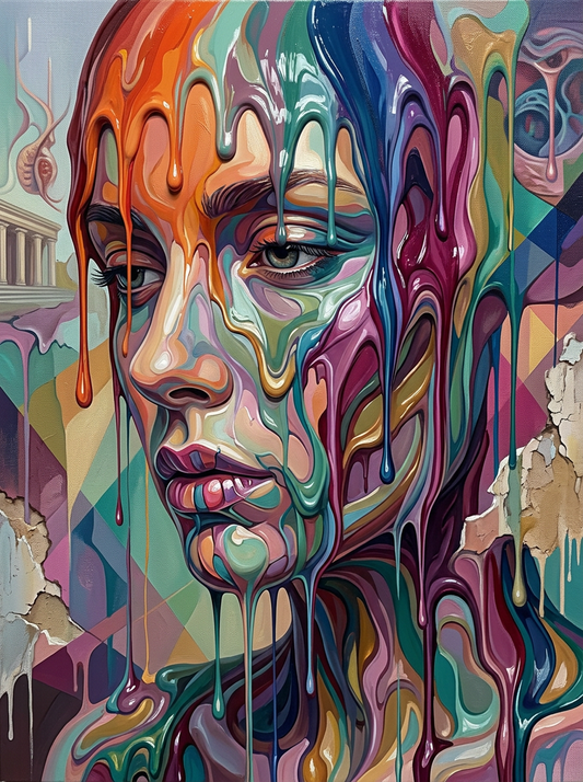Colorful Liquid Art Portrait (120 Colors)