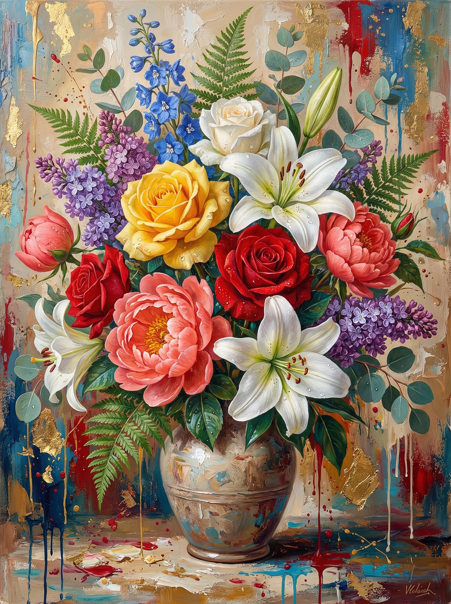Colorful Roses Peonies Mixed (120 Colors)