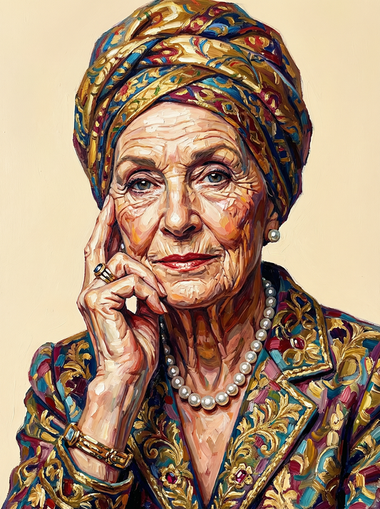 Colorful Turban Headwrap Portrait (120 Colors)