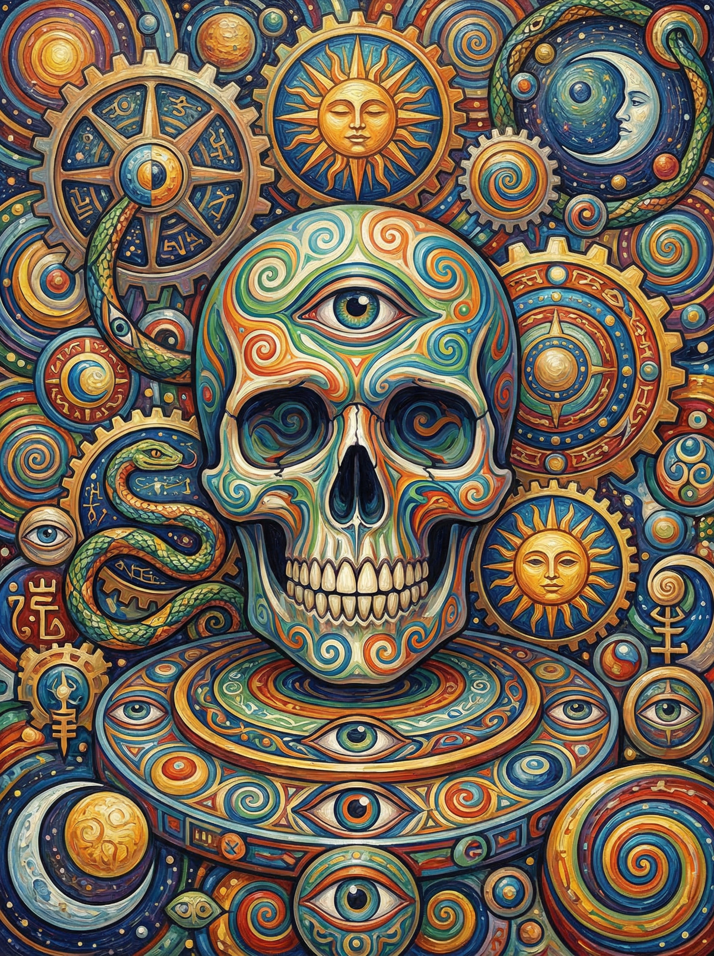 Cosmic Steampunk Skull (80 Colors)