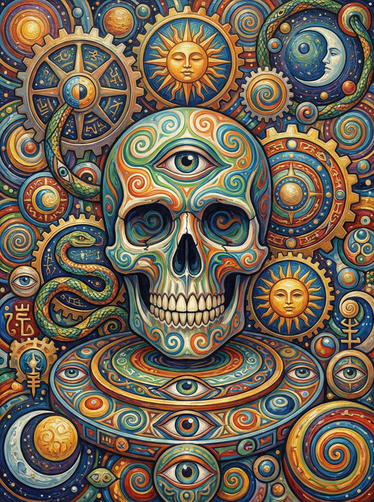 Cosmic Steampunk Skull (120 Colors)