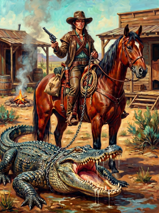 Cowgirl And Alligator (120 Colors)
