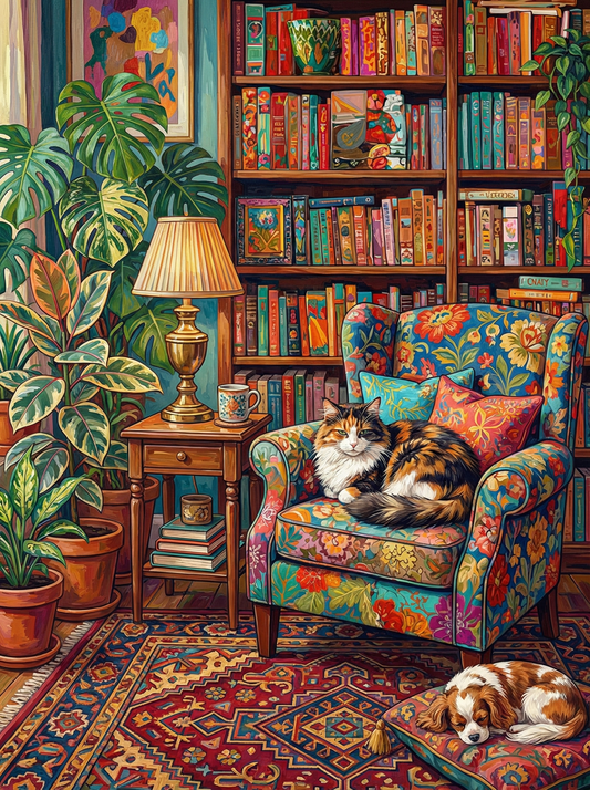 Cozy Library Reading Room (120 Colors)