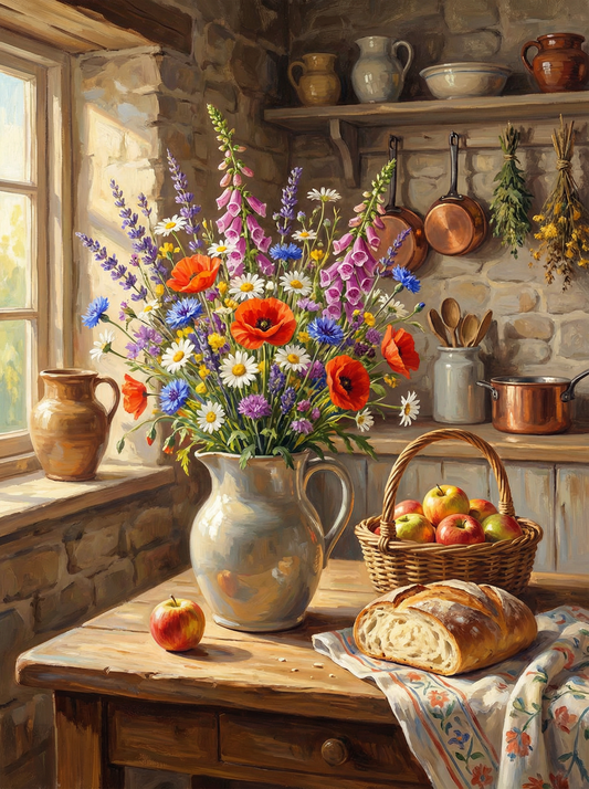 Rustic Wildflower Kitchen (120 Colors)
