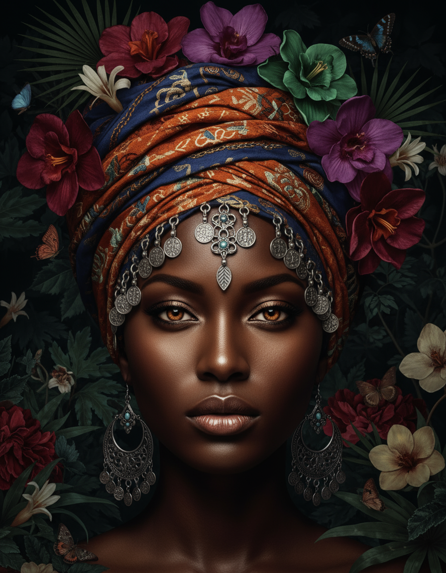 Floral Headwrap Majesty (120 Colors)