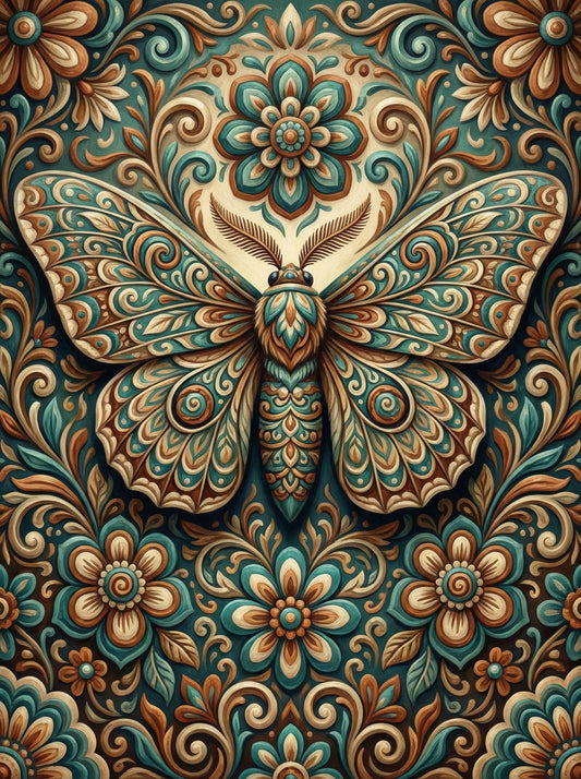 Decorative Moth Medallion (80 Colors)