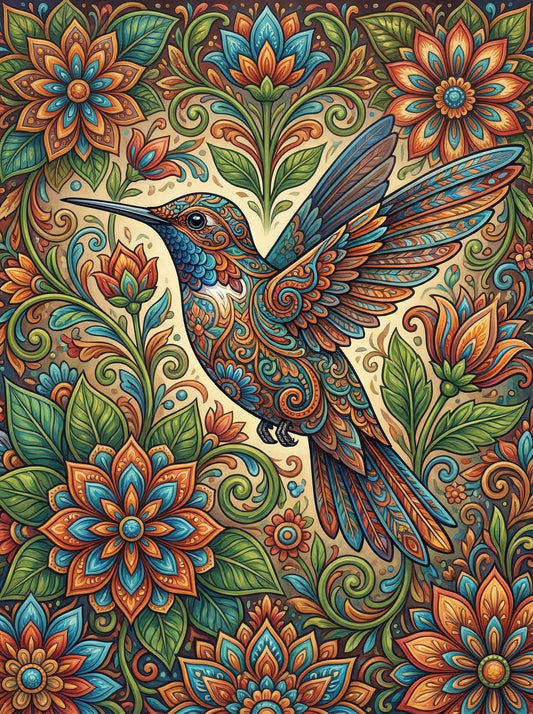 Detailed Hummingbird Florals (120 Colors)