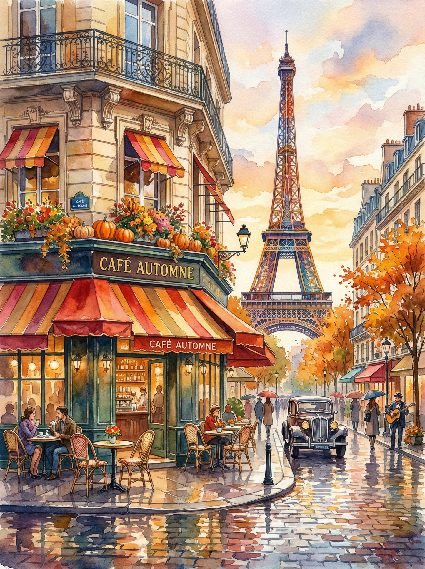 Parisian Autumn Café (120 Colors)