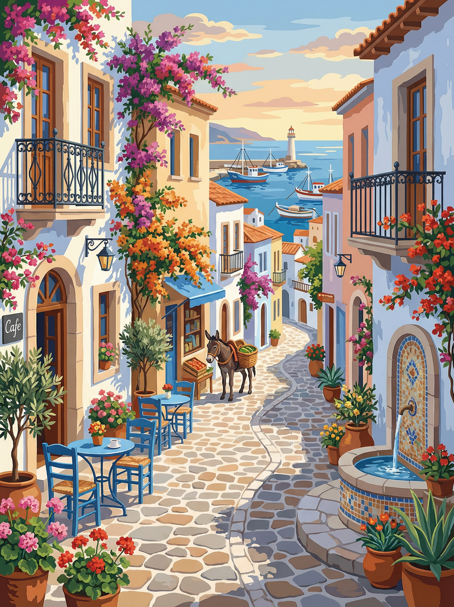 Mediterranean Morning Lane (80 Colors)