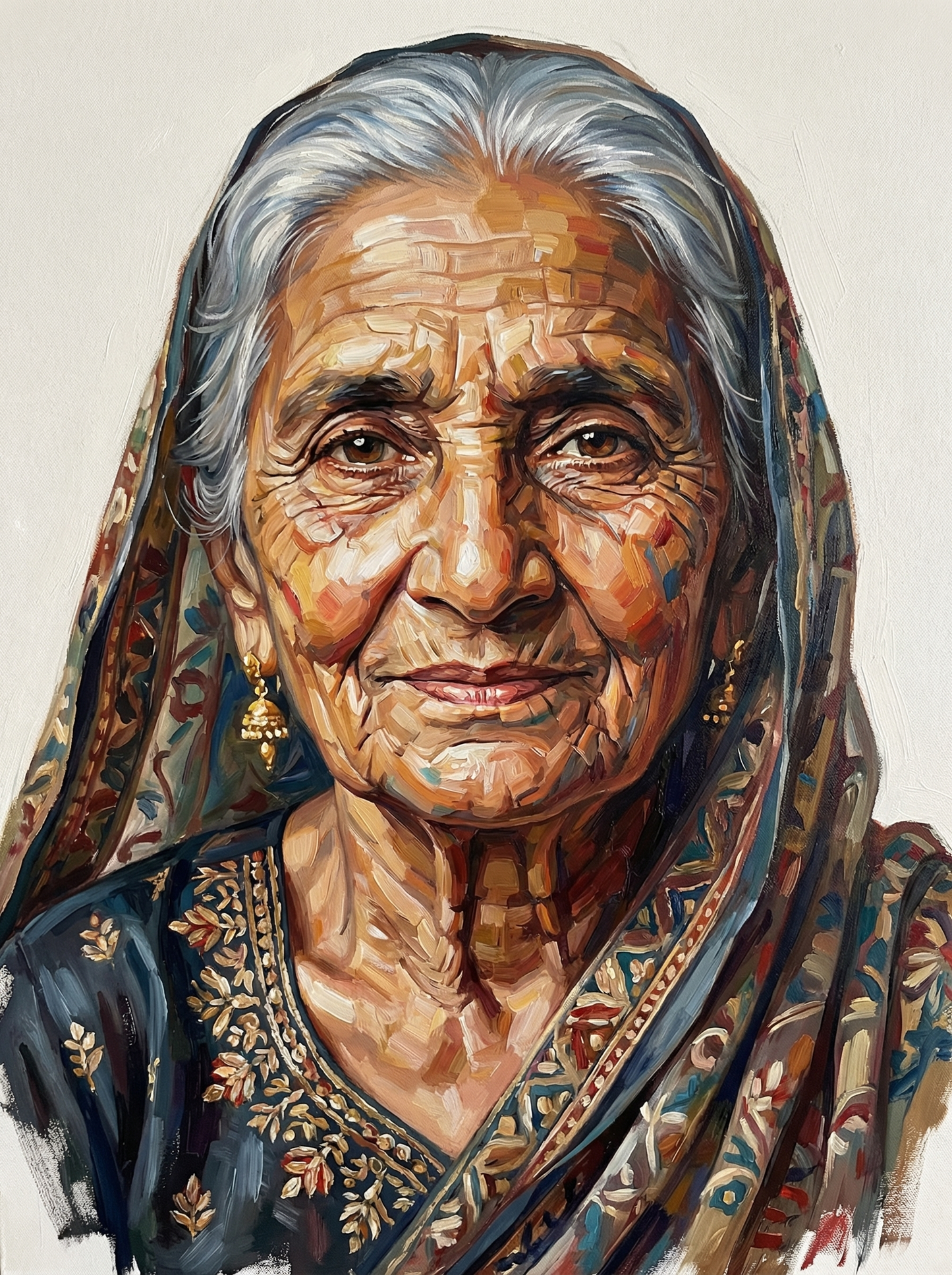 Elderly Woman Portrait (80 Colors)