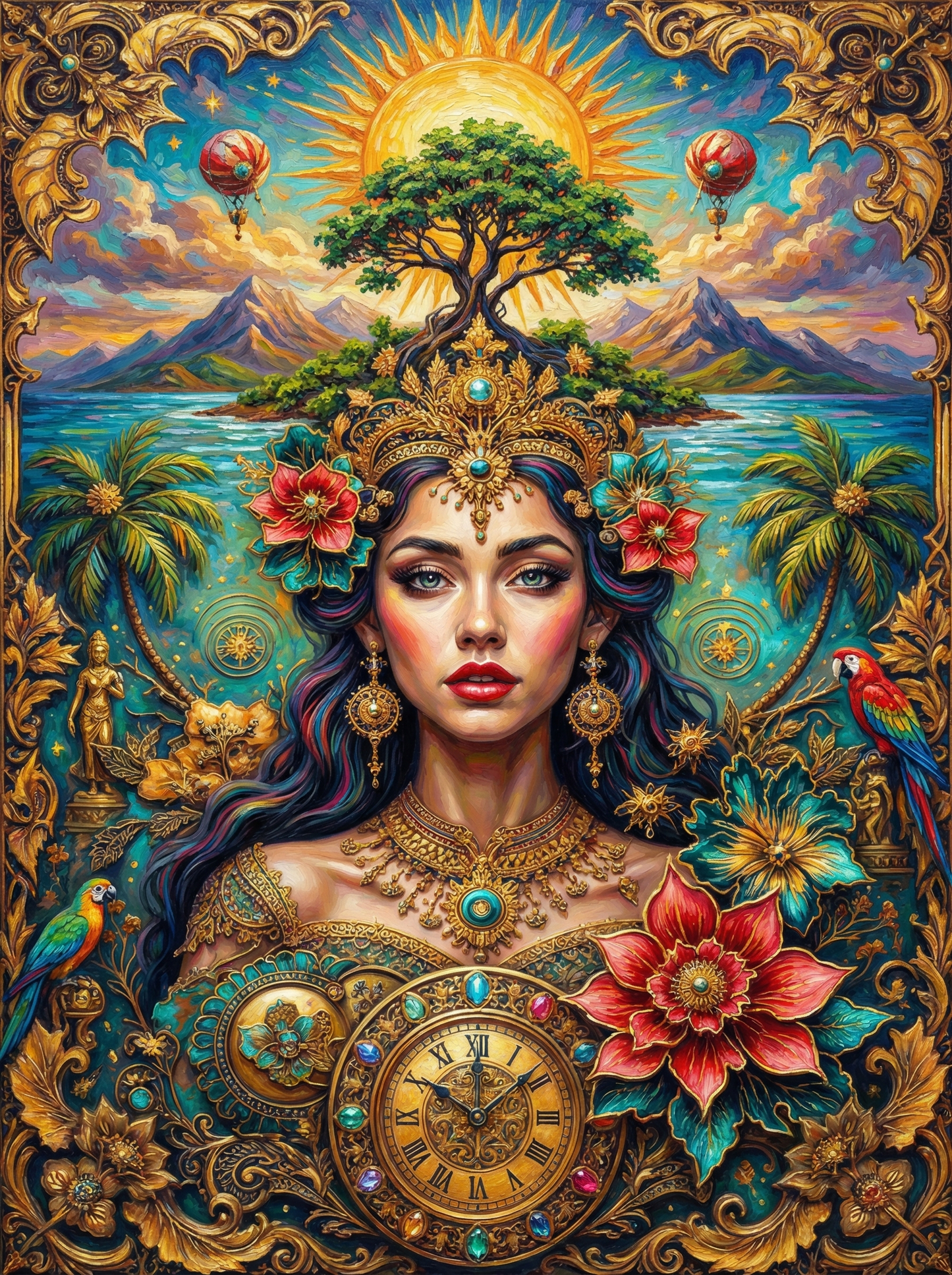 Elegant Tattooed Grandmother (80 Colors)