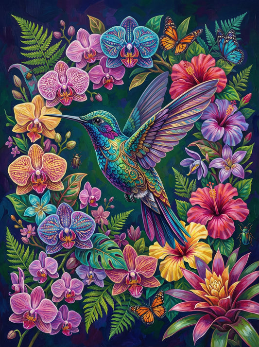 Emerald Hummingbird Flowers (80 Colors)