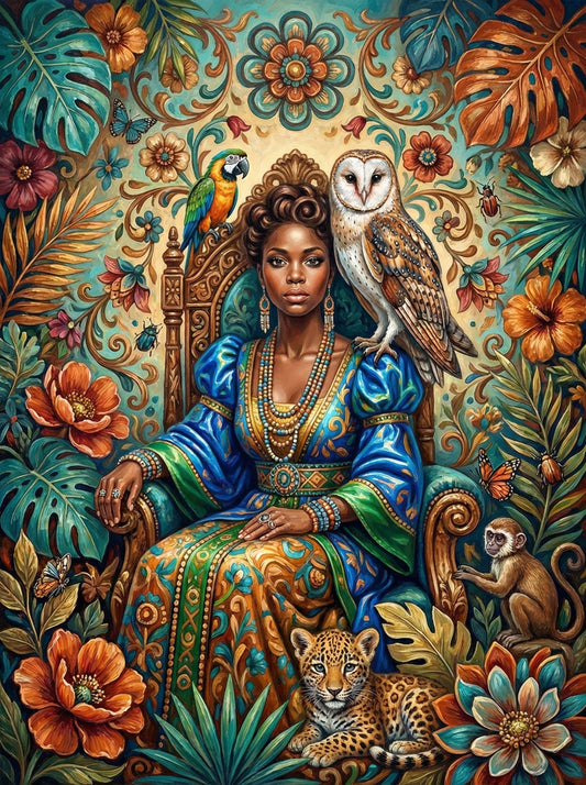 Exotic Woman With Wildlife (80 Colors)