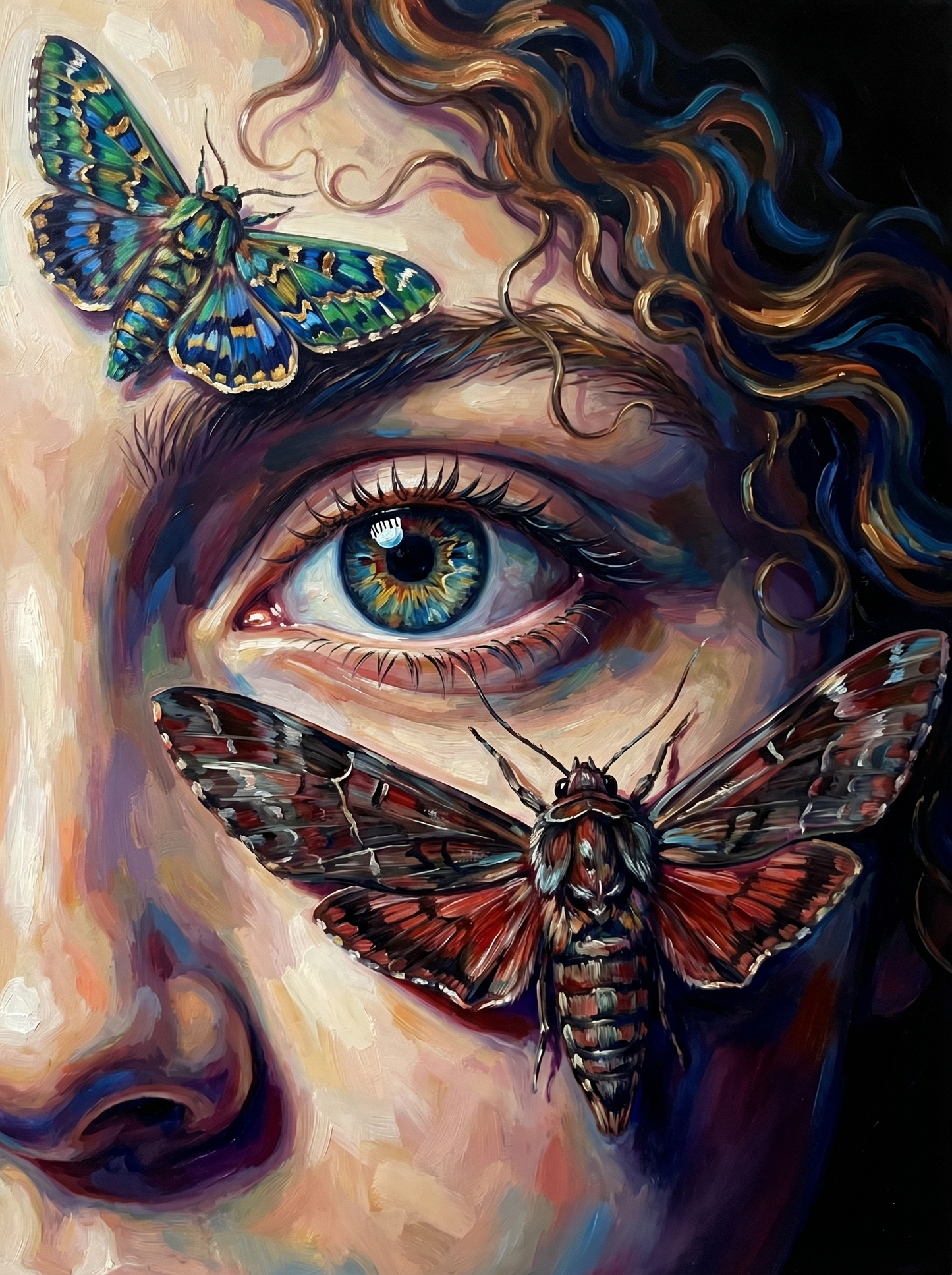 Eye Butterfly Woman Portrait (120 Colors)