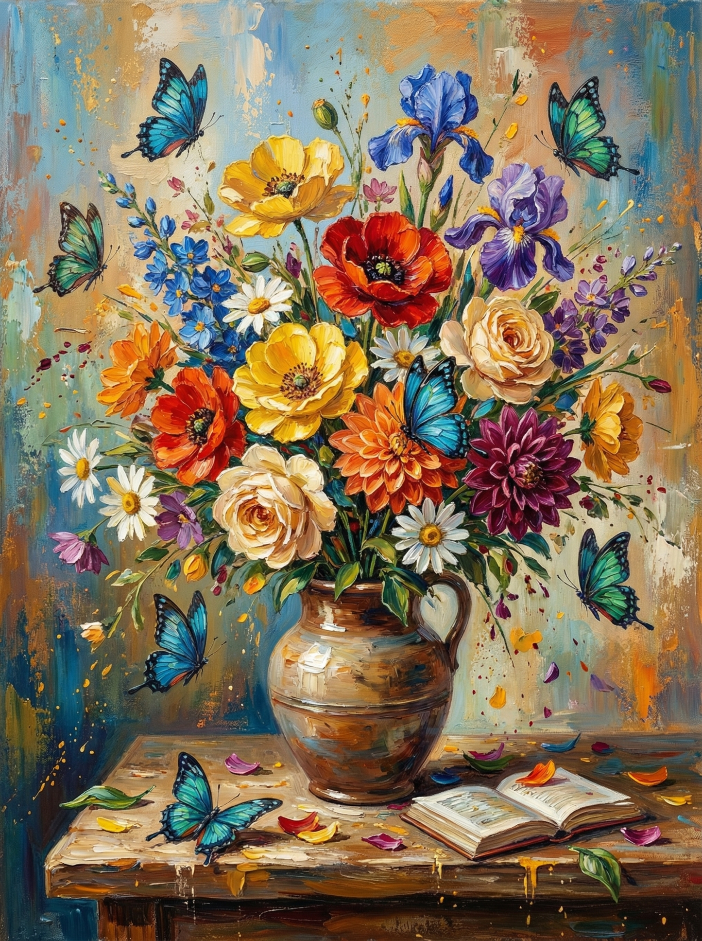 Vase of Vibrant Blooms (120 Colors)
