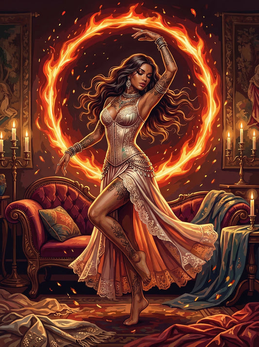 Fiery Phoenix Dancer Woman (120 Colors)