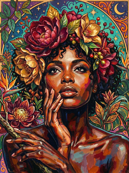 Flower Adorned Woman (120 Colors)
