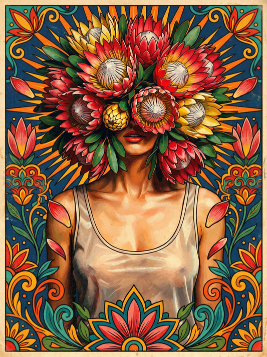 Flower Masked Woman (120 Colors)