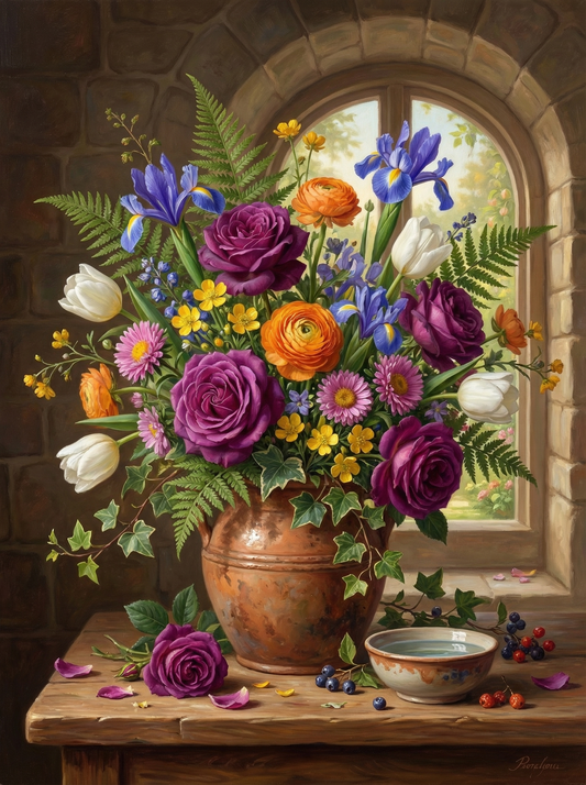 Garden Window Floral Arrangement (120 Colors)