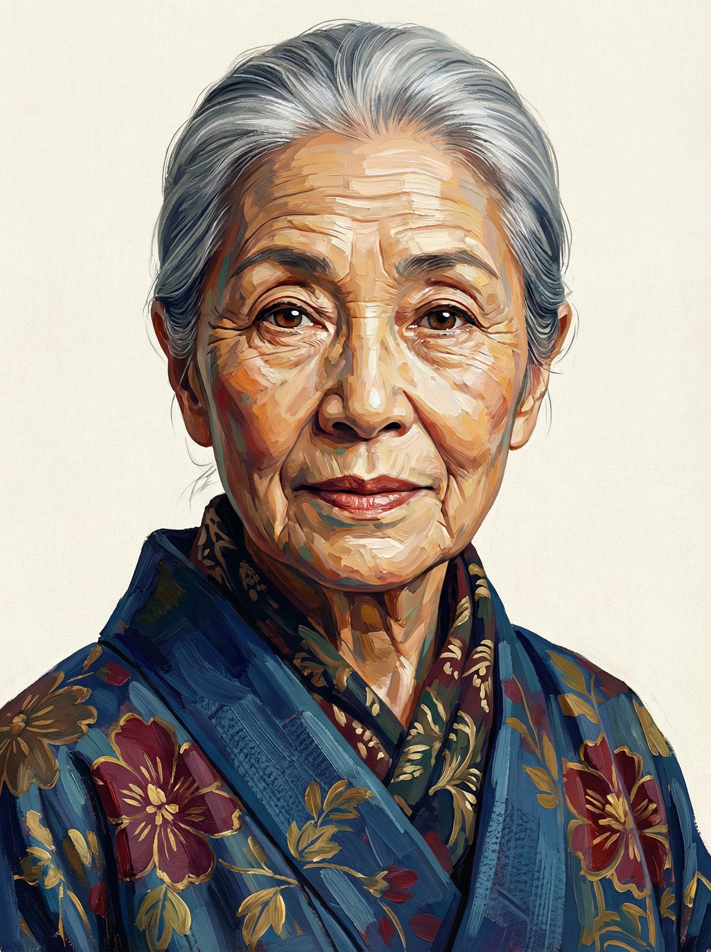 Gentle Senior Woman Blue (120 Colors)