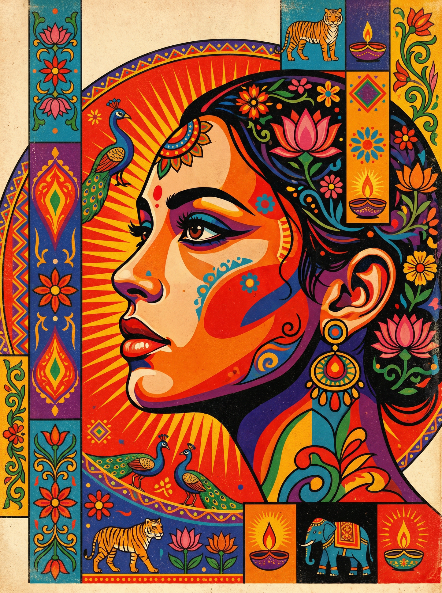 Geometric Lotus Woman (120 Colors)