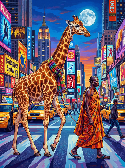 Giraffe In Times Square (80 Colors)