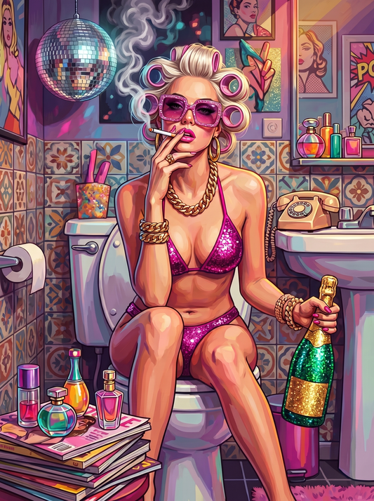 Glam Disco Bathroom Queen (120 Colors)