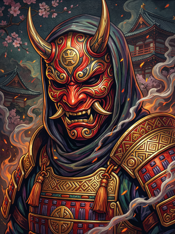 Mask Auction Rasing Number Golden Demon Warrior Mask (120 Colors) – Paint by Numbers Kits