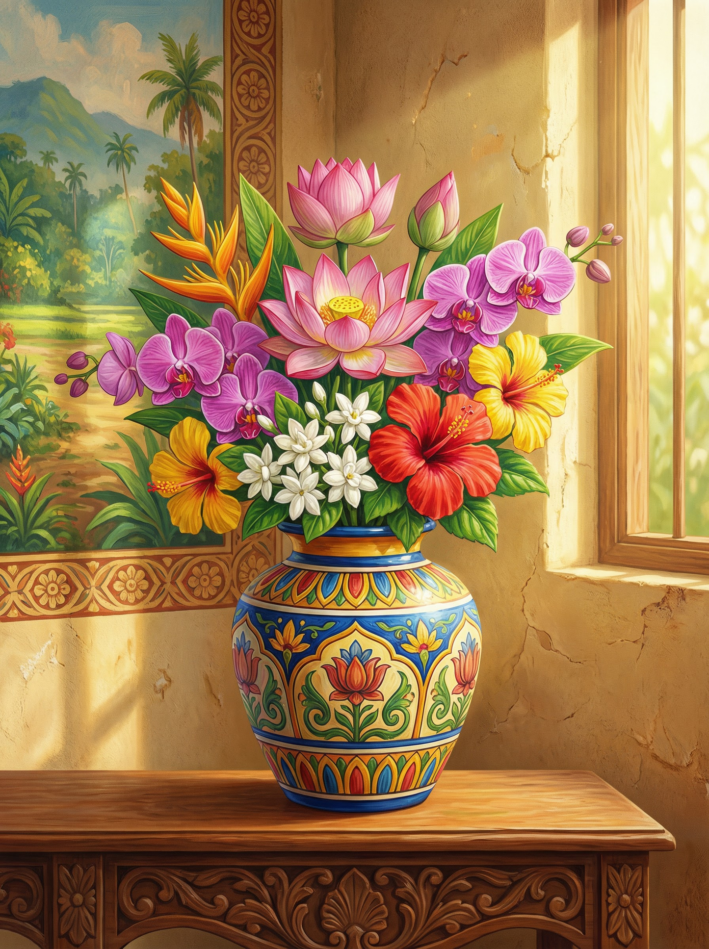 Golden Hour Lotus Arrangement (120 Colors)