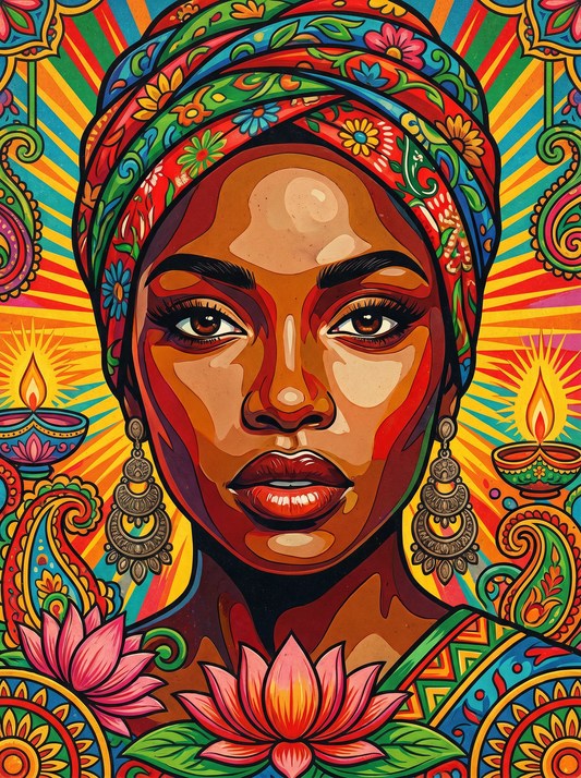 Green Turban Woman (80 Colors)