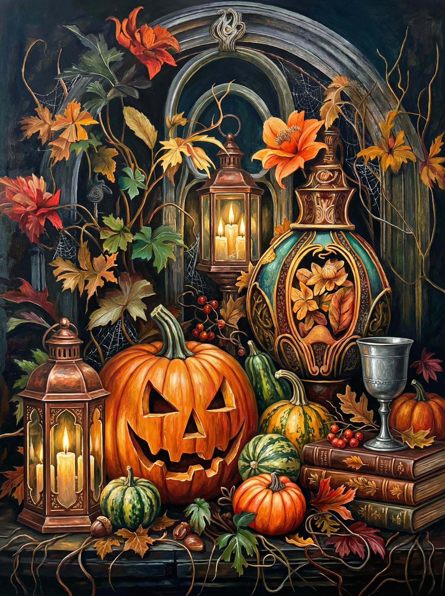 Halloween Potion Pumpkin Scene (120 Colors)