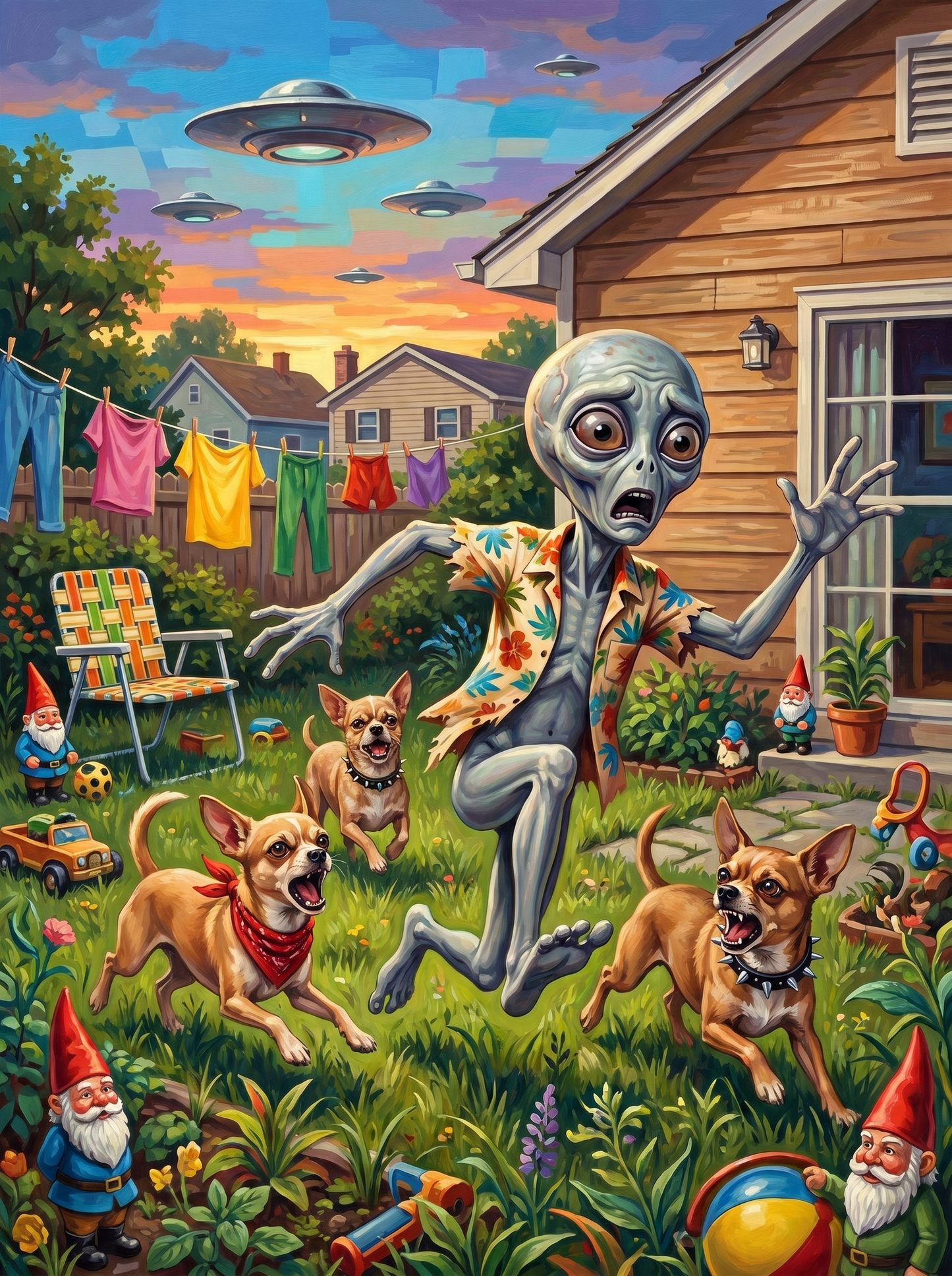Hawaiian Alien Chihuahuas (80 Colors)