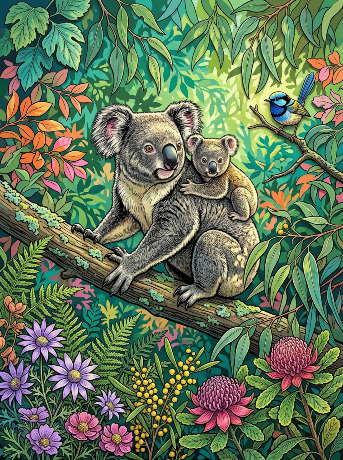 Koala Forest Embrace (80 Colors)
