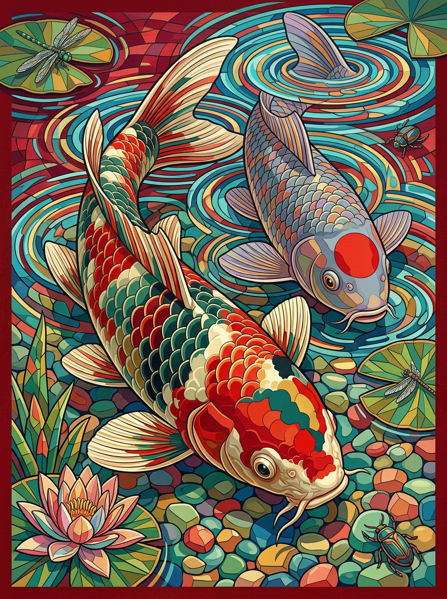 Crimson Koi Reflections (80 Colors)