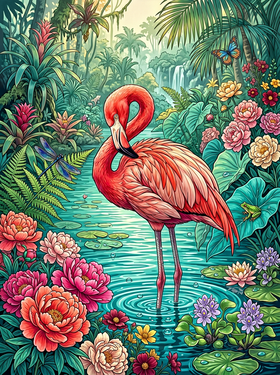 Emerald Lagoon Flamingo (120 Colors)