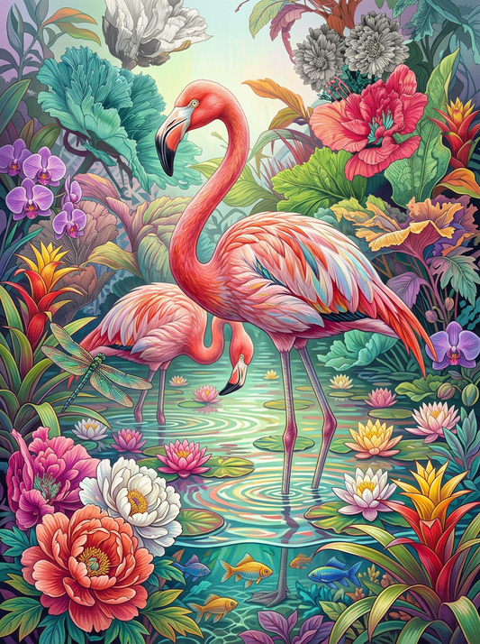 Blush Garden Flamingos (120 Colors)