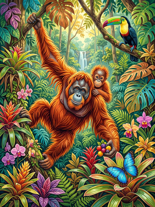 Playful Jungle Orangutan (120 Colors)
