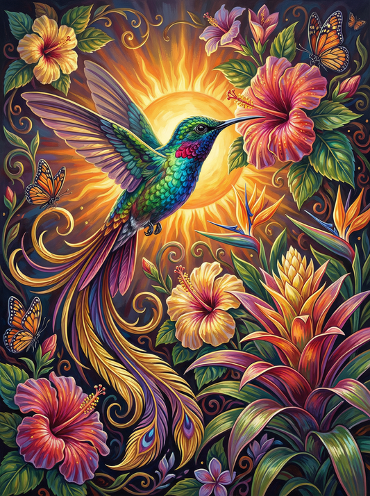 Hummingbird Sunset Garden (120 Colors)