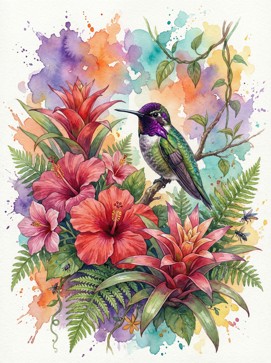 Hummingbird Tropical Blossoms (80 Colors)